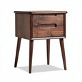 Table de chevet en bois avec deux tiroirs dimension 50 x 40 x 60cm couleur noyer