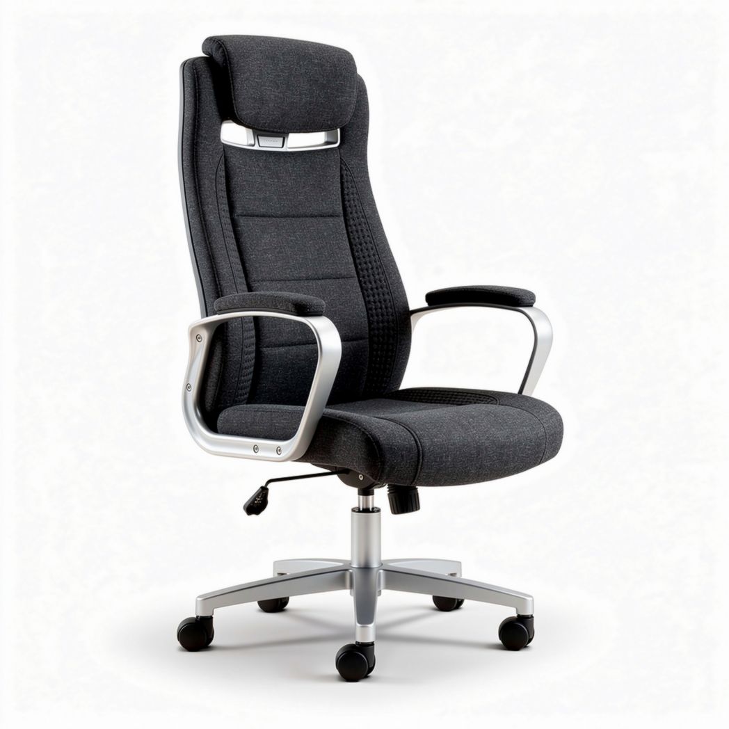 Chaise de bureau ergonomique en tissu noir dimensions 50 x 60 x 115cm