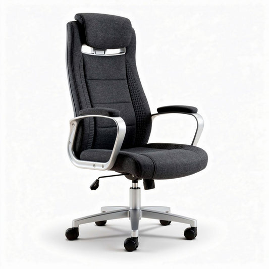 Chaise de bureau ergonomique en tissu noir dimensions 50 x 60 x 115cm