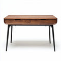 Table de bureau en bois de noyer avec tiroirs en métal noir 120 x 60 x 75cm