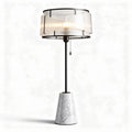 Lampe de table en marbre avec abat-jour en matériau translucide 30 x 30 x 60cm
