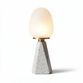 Lampe de table en béton et verre opale 15 x 15 x 30 cm pour intérieur moderne