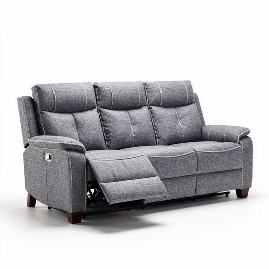 Canapé modulable en tissu gris avec fonction inclinable 210 x 90 x 90cm