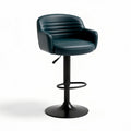 Tabouret de bar pivotant en simili cuir vert canard 45 x 45 x 90cm