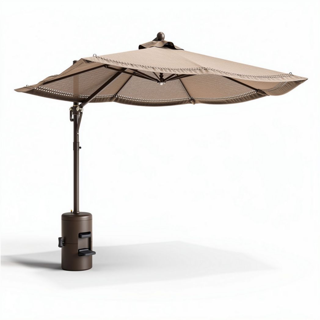 Parasol déporté en aluminium coloris beige 250 x 250 x 240cm