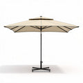 Parasol déporté en aluminium de 300 x 300 x 250 cm avec toile crème